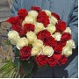 Букет 35 роз красных и белых